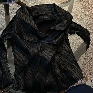 Black faux leather Bagatelle wrap jacket